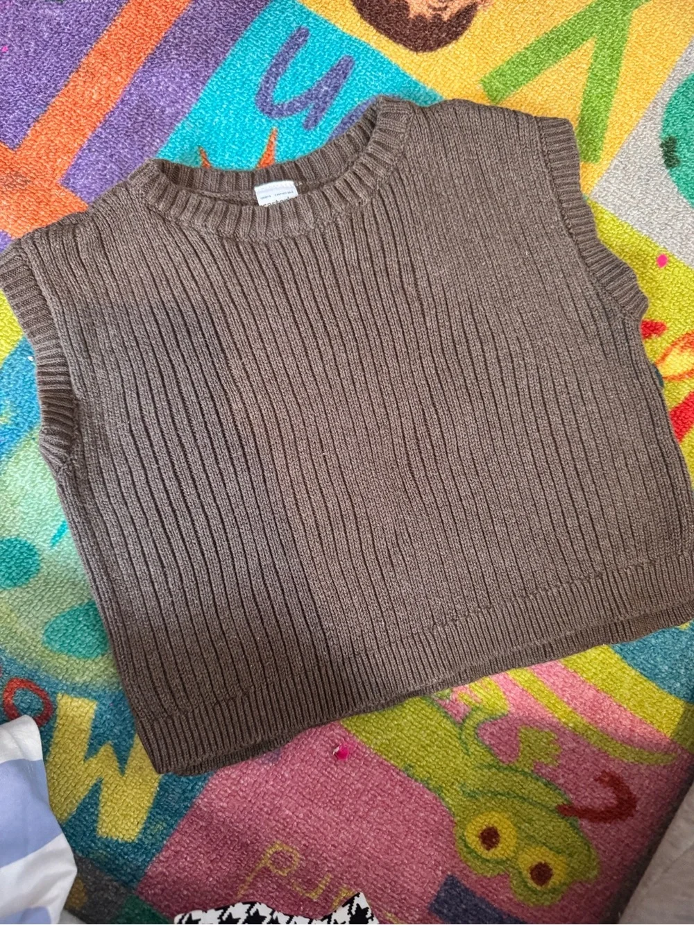 Carter's Brown Ribbed Sleeveless Sweater Vest